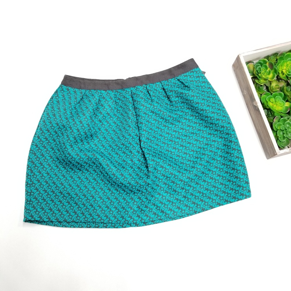 Mossimo Teal Geometric Skirt